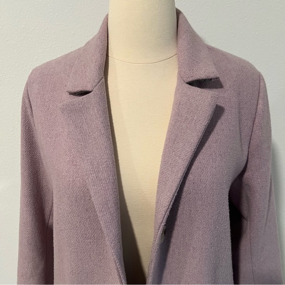 Abercrombie & Fitch The A&F Dad Coat Lilac Wool Blend Oversized - Picture 4 of 11